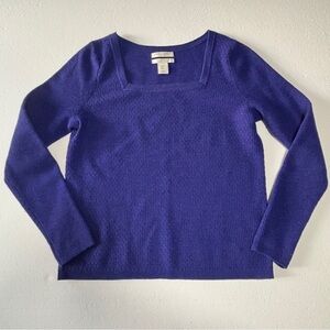 Christian Siriano 100% Extra Fine Merino Wool Purple Crew Neck Sweater